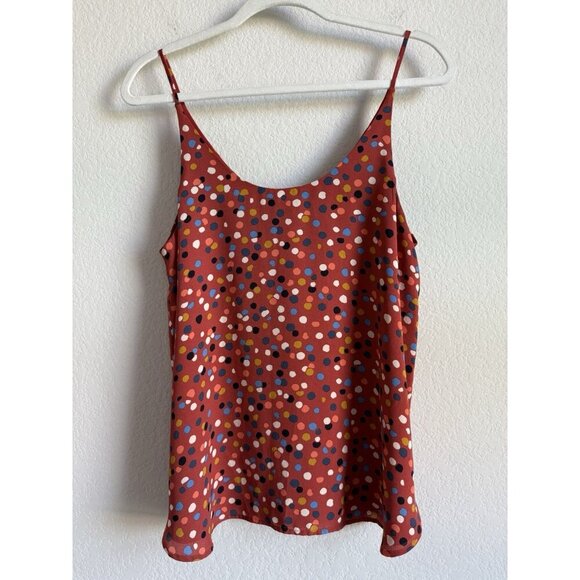 Loft Women’s V-Neck Shell Tank Top Cami Multicolor Polka Dot Women’s Size Medium - Picture 10 of 11